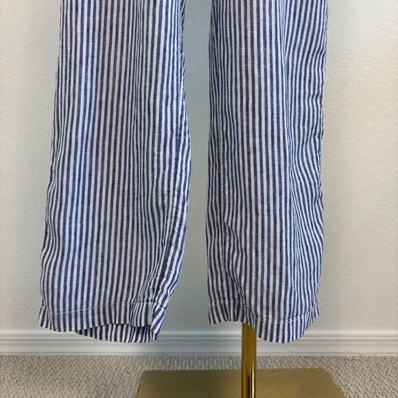 Anthro Cartonnier Blue and White Railroad Stripe Utility Jumpsuit, Size Medium - Picture 14 of 16